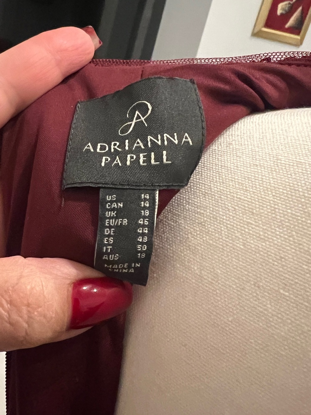 Adrianna Papell Deep Burgundy Cocktail Dress